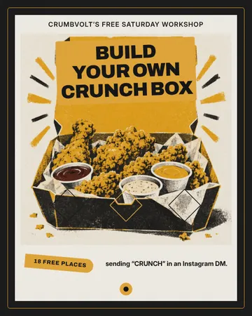Crunch-Time Cue Poster: a single post template from the Template Foundry, on a sample brand