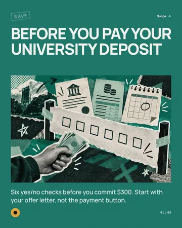 Checks Before Cash: a carousel template from the Template Foundry, on a sample brand