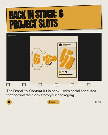 Shelf to Scroll Transfer: a carousel template from the Template Foundry, on a sample brand