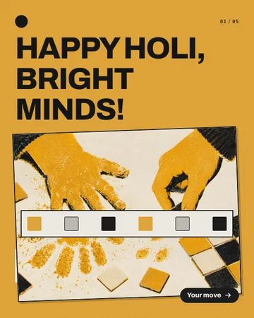 Powder Print Puzzle Relay: a carousel template from the Template Foundry, on a sample brand