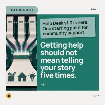 Intake Merge Patch Notes: a carousel template from the Template Foundry, on a sample brand
