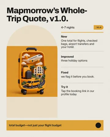 Suitcase Beside the Patch Ledger: a single post template from the Template Foundry, on a sample brand