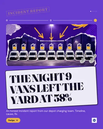 Night shift yard tags: a carousel template from the Template Foundry, on a sample brand
