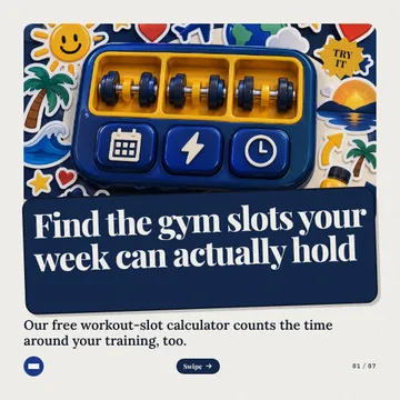 Calendar Crunch Calculator: a carousel template from the Template Foundry, on a sample brand