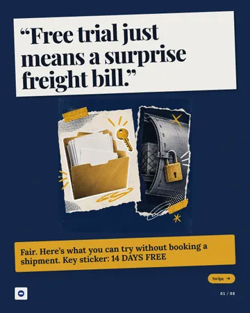 Access Is Not Dispatch: a carousel template from the Template Foundry, on a sample brand