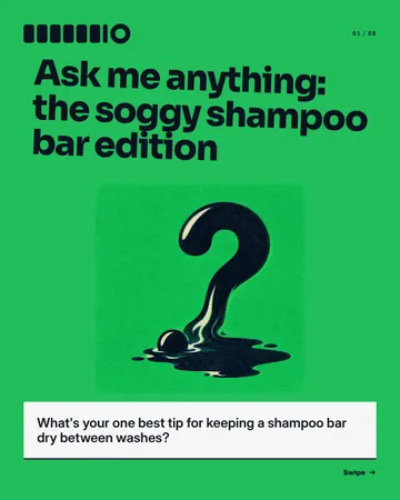 Question Gone Soggy: a carousel template from the Template Foundry, on a sample brand