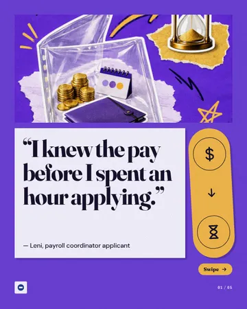 Facts Meet Decisions: a carousel template from the Template Foundry, on a sample brand