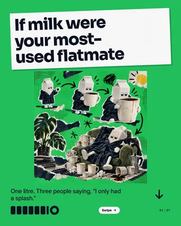 The Flatmate Breakfast Conveyor: a carousel template from the Template Foundry, on a sample brand