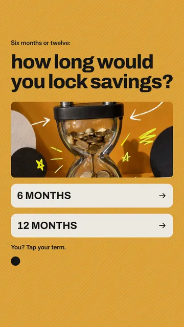 Time Lock Poll: a single post template from the Template Foundry, on a sample brand