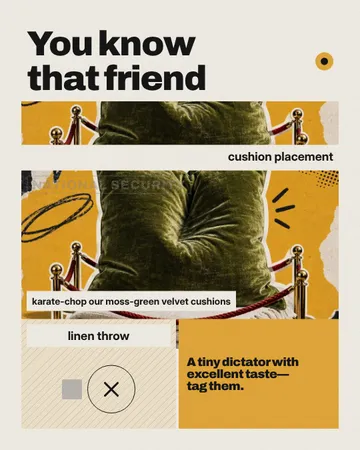 Soft Furnishings Security Meme: a single post template from the Template Foundry, on a sample brand