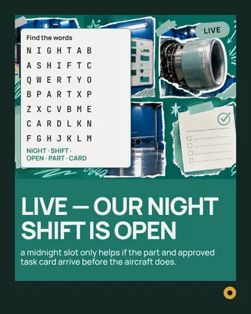Live Hangar Searchlight: a single post template from the Template Foundry, on a sample brand