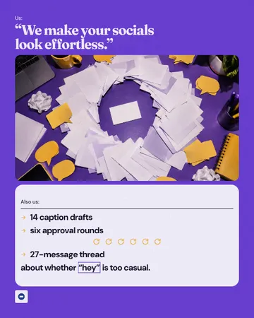 Approval Loop Notes: a single post template from the Template Foundry, on a sample brand