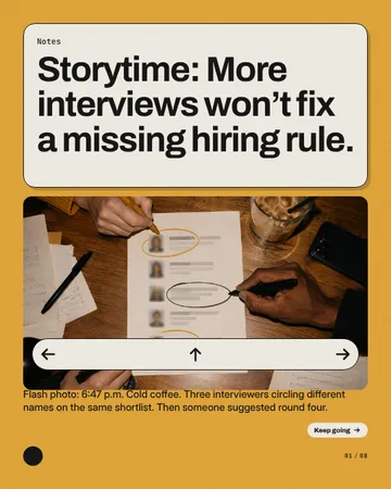 The Debrief Detour: a carousel template from the Template Foundry, on a sample brand
