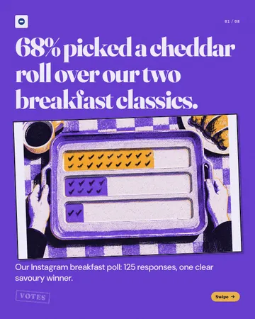 Votes On The Tray: a carousel template from the Template Foundry, on a sample brand
