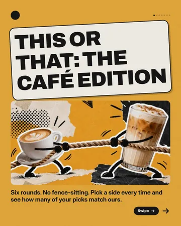 Tug-of-war this or that: a carousel template from the Template Foundry, on a sample brand