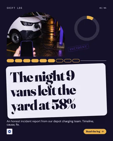 Night shift incident log: a carousel template from the Template Foundry, on a sample brand