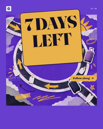 Belt Loop Countdown: a carousel template from the Template Foundry, on a sample brand