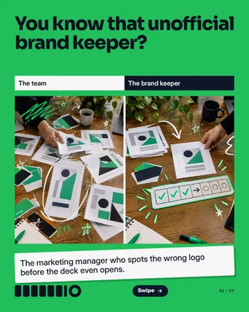 Keeper Calendar Intervention: a carousel template from the Template Foundry, on a sample brand