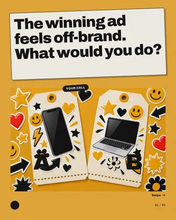 Decision Ballot Tags: a carousel template from the Template Foundry, on a sample brand