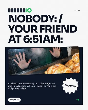 Glass split meme reel: a carousel template from the Template Foundry, on a sample brand