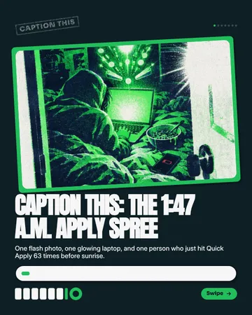 Flash-photo caption arcade: a carousel template from the Template Foundry, on a sample brand