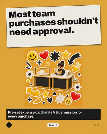 Permission Checkout: a carousel template from the Template Foundry, on a sample brand