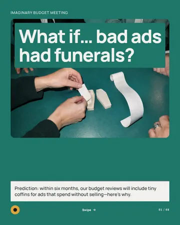 The Matchbox Budget Funeral: a carousel template from the Template Foundry, on a sample brand