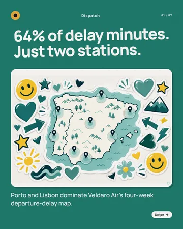 Dispatch Map Reply Chain: a carousel template from the Template Foundry, on a sample brand