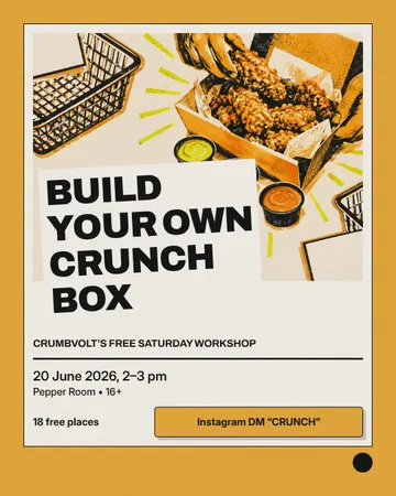 Crunch Cue Poster: a single post template from the Template Foundry, on a sample brand